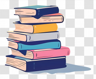 Stack Of Books - Colorful Stack Of Books For Reading Enthusiasts Transparent PNG