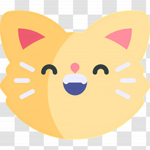 Cat Emoji - Happy Yellow Cat Illustration Transparent PNG
