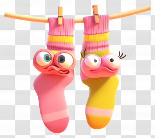Cartoon Socks - Funny Animated Socks Transparent PNG