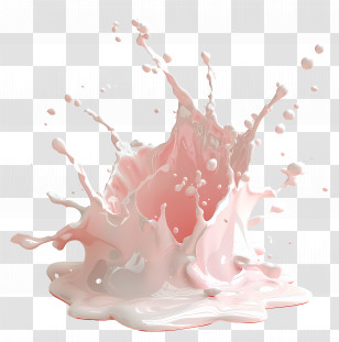 Splash Milk - Pastel Pink Liquid Splash In Motion Transparent PNG
