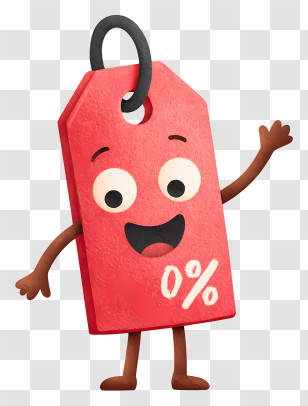 Red Discount Price Tag - Happy Red Discount Tag Transparent PNG