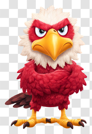 Eagle Mascot - Angry Cartoon Bird Character Transparent PNG