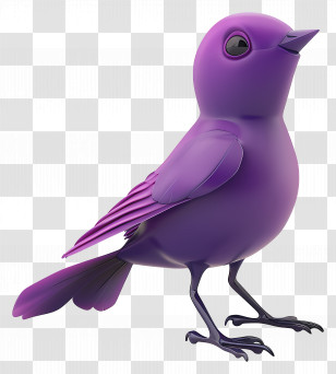 Purple Bird - Purple Cartoon Bird Illustration Standing Gracefully Transparent PNG