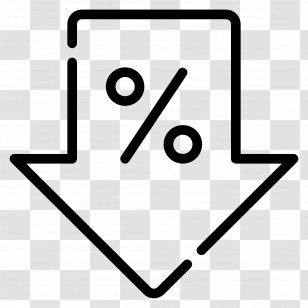 Discount Arrow - Downward Arrow With Discount Percentage Icon Transparent PNG