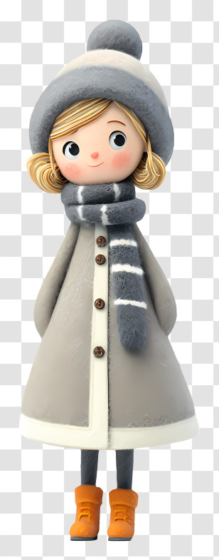 Girl In Winter - Girl In Winter Attire Transparent PNG