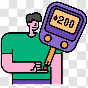 Blood Sugar - Person Checking Blood Glucose Level Transparent PNG