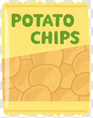 Potato Chips Packet - Illustration Of A Potato Chips Packet Transparent PNG