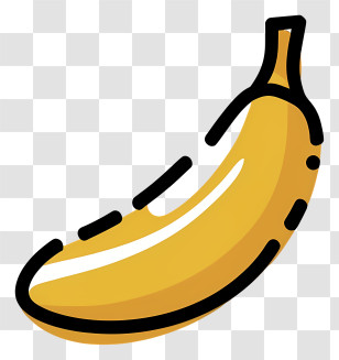 Banana - Yellow Banana Minimalist Graphic Transparent PNG