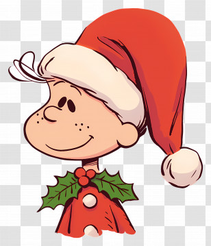 Huckleberry Head - Cartoon Character With Santa Hat For Christmas Transparent PNG