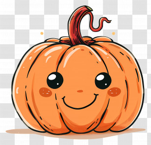 Cartoon Pumpkin - Smiling Cartoon Pumpkin Illustration Transparent PNG