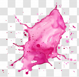 Pink Watercolor Splash - Abstract Pink Watercolor Splash Art Transparent PNG