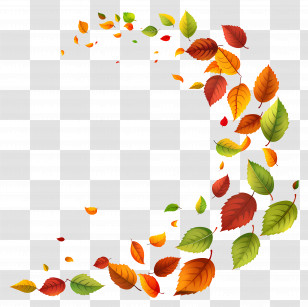 Fluttering Leaves - Autumn Leaves Falling Scene Transparent PNG