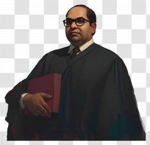 Ambedkar - Judge Illustration With Book Transparent PNG