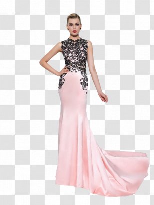 Evening Gown Dress Train Lace - Joint - Blue Transparent PNG