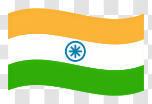 Indian Flag Icon - Orange White Green Flag With Blue Symbol Transparent PNG