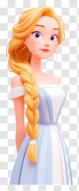 Blonde Woman With Braided Hair Transparent PNG