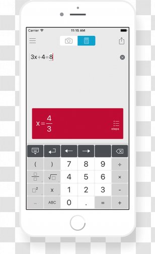 Feature Phone Smartphone Photomath Math App IPhone - Number - Handwritten Problem Solving Transparent PNG