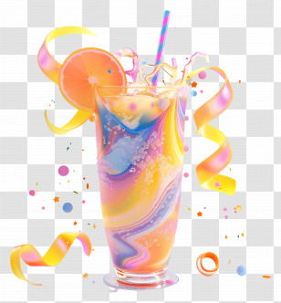 3d Juice - Colorful Party Drink Transparent PNG