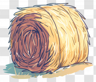 Bale Of Hay - Farm Hay Bale Illustration For Harvest Season Transparent PNG