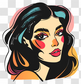 Woman Portrait - Stylized Woman Portrait Illustration Transparent PNG