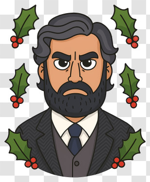 Christmas Karma - Serious Holly Portrait Transparent PNG
