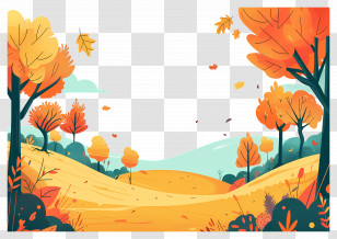 Autumn Background - Beautiful Autumn Landscape Illustration Transparent PNG