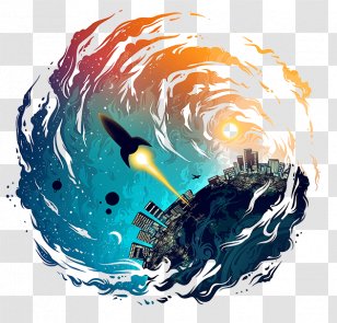 T-shirt The Universim Drawing Illustration - Art - FIG Missile Water Effect Transparent PNG