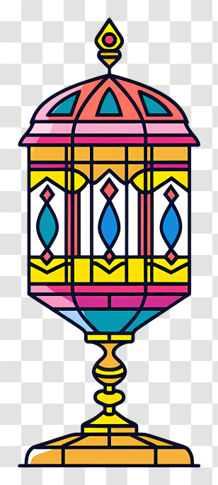 Islamic Lamp - Colorful Stained Glass Lantern For Ramadan Transparent PNG