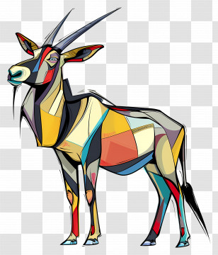 Oryx - Colorful Abstract Antelope Transparent PNG