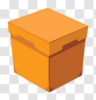 Box - Bright Orange Compact Storage Box Transparent PNG