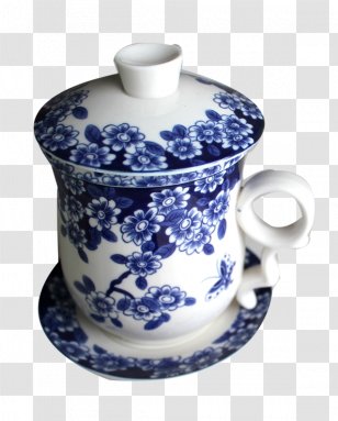 Teaware Blue And White Pottery Porcelain - Ceramic - Tea Cup Transparent PNG