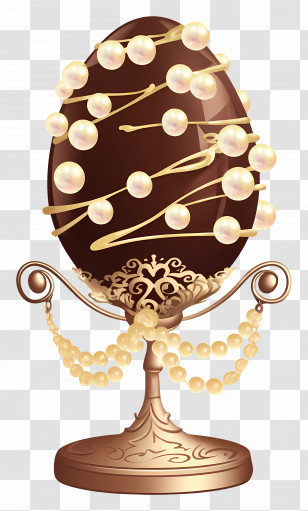 Chocolate Easter Egg - Luxurious Chocolate Egg With Pearls Transparent PNG