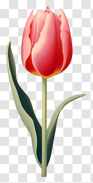 Pink Tulip - Red Tulip Flower Illustration Transparent PNG