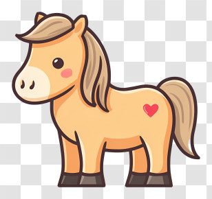 Kawaii Horse - Adorable Pony Cartoon Transparent PNG