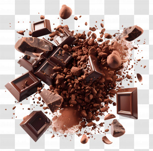 Cocoa Powder - Rich Chocolate Pieces And Chunks Transparent PNG