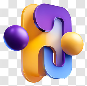 Teams Logo - Colorful 3D Letter H Design Transparent PNG