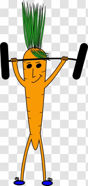 Carrot Clip Art - Food - Cartoon Man Lifting Weights Transparent PNG