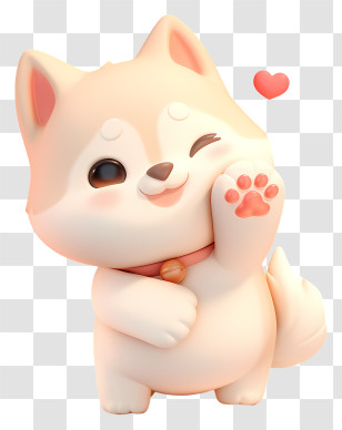 Winking White Puppy Transparent PNG