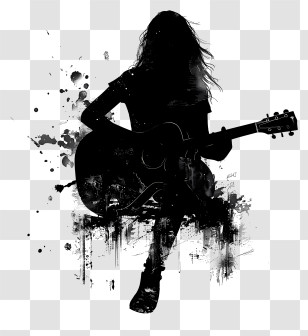Guitar - Guitarist Silhouette Art Transparent PNG