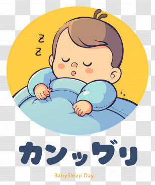 Baby Sleep Day - Peaceful Sleeping Baby Cartoon Transparent PNG