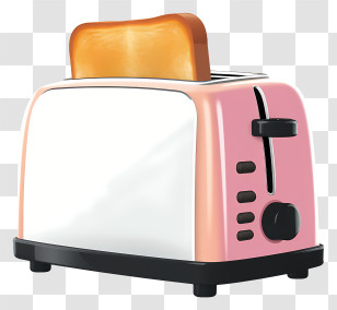 Pink Toaster - Stylish Pink And White Toaster With Toast Transparent PNG