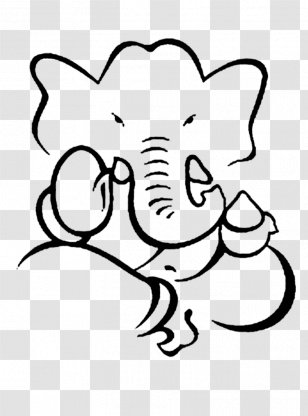 Ganesha Drawing Art Painting Sketch - Black Transparent PNG