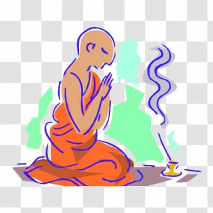 Buddhism Prayer Bhikkhu Monk Clip Art - Purple - Burn Incense And Pray Transparent PNG