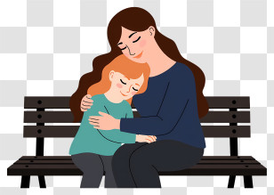 Mother Comforting Child Illustration Transparent PNG