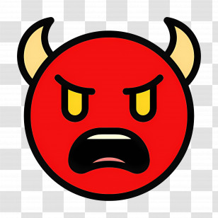 Emoji Devil - Angry Red Emoji With Horns Transparent PNG
