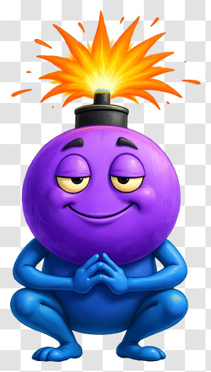 Cartoon Bomb - Mischievous Bomb Cartoon Character Transparent PNG