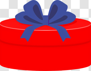 Gift Box - Red Gift Box With Blue Ribbon Transparent PNG