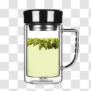 Green Tea Glass Cup - Lid - In The Thermos Transparent PNG