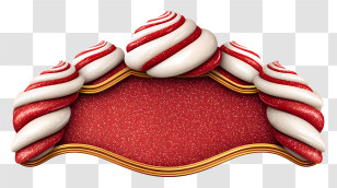 Scalloped Christmas Banner - Red Glitter Candy Banner Transparent PNG