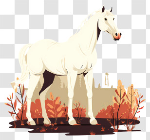 White Horse - Graceful White Horse In Nature Transparent PNG